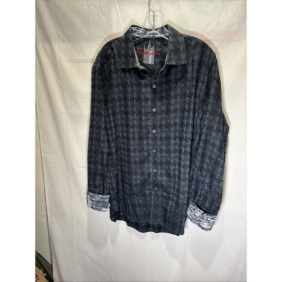 Robert Graham Flip Cuff Dress Shirt Mens sz XL Embriodered - Picture 3 of 16